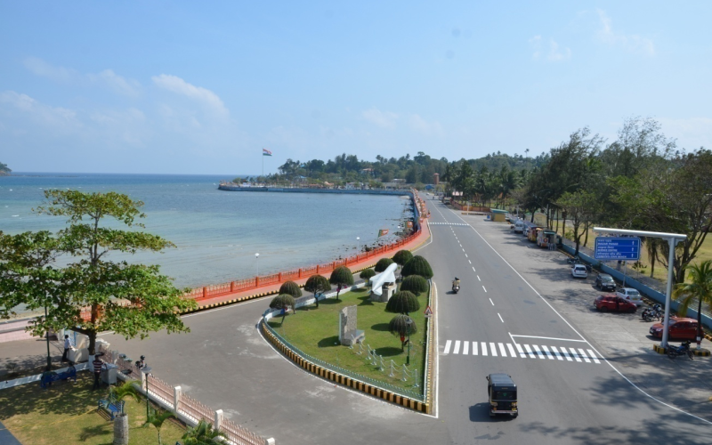 Marina Park, Road side view, Port Blair